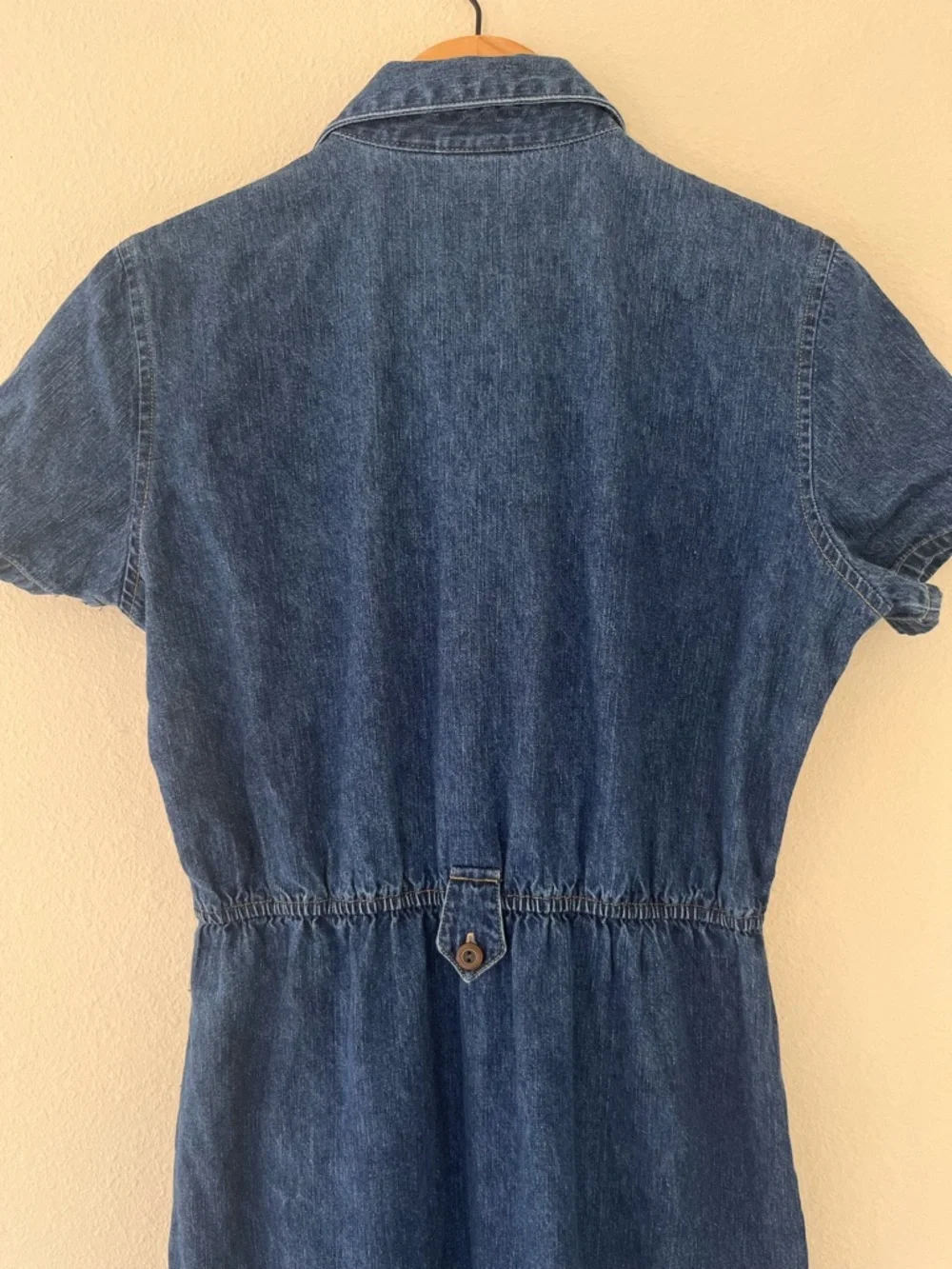 VTG St Johns Bay Denim Dress 10 Midi Button Up Modest‎ Coastal Western 90s Y2K